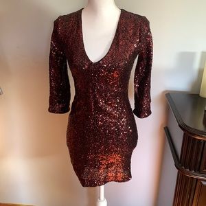 Red Sequenced Express Dress